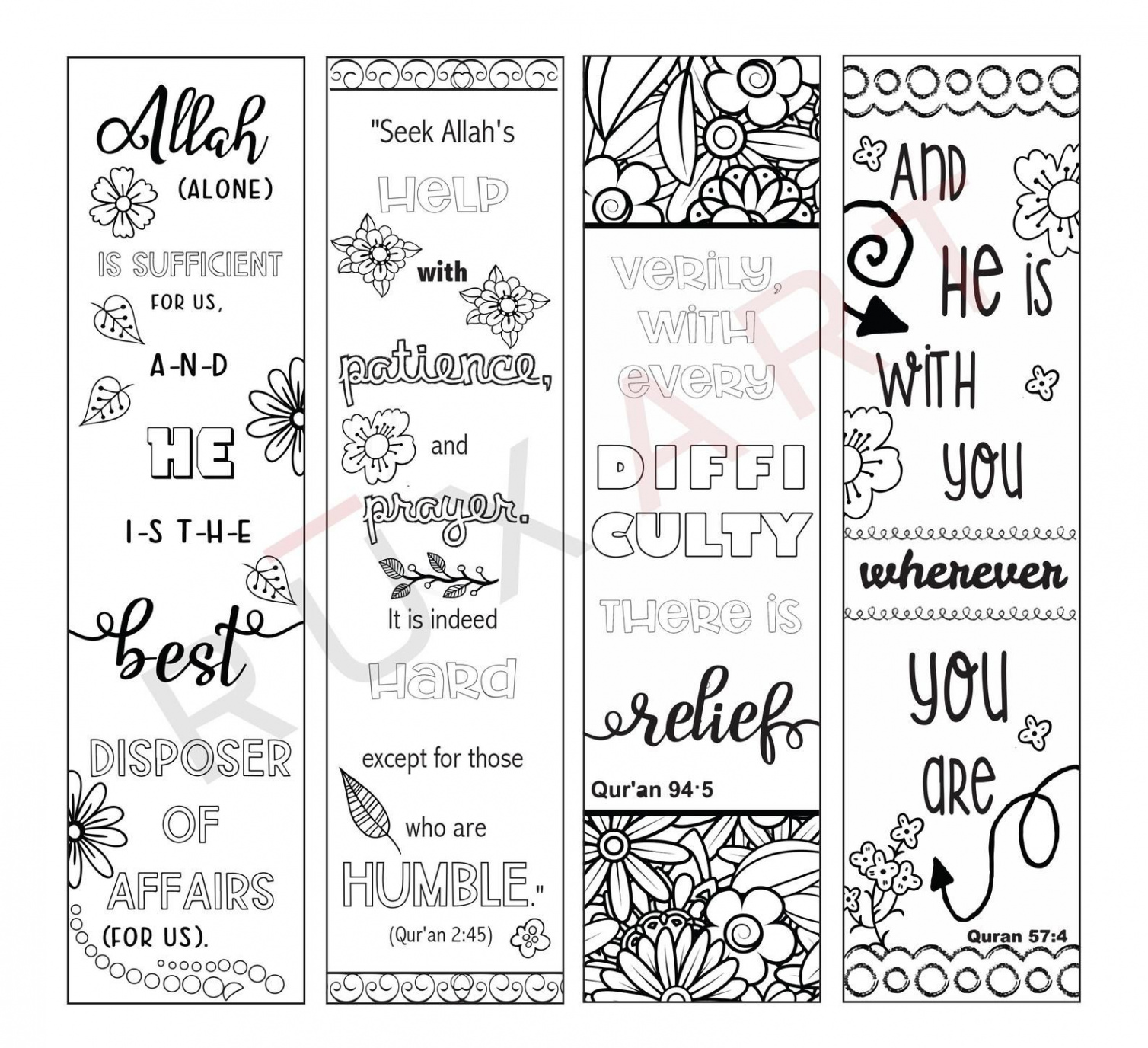 Quran Journal Printable Bookmarks / Traceables - Set of