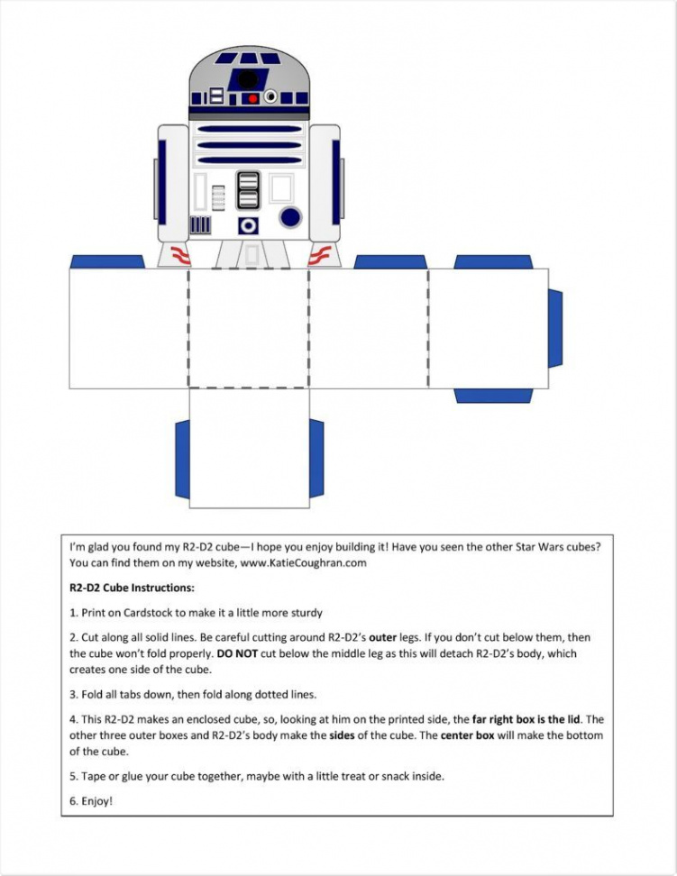 R-D Star Wars Paper craft Cubes or Treat Boxes