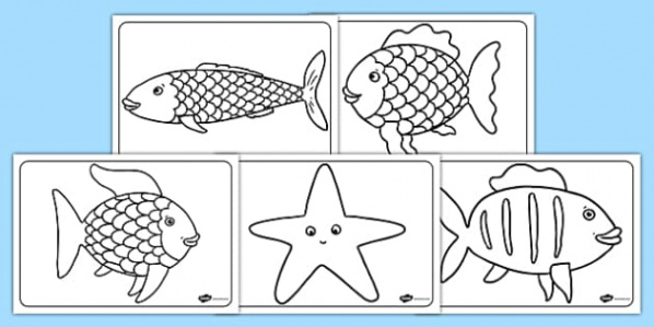 Rainbow Fish Colouring Pages  Free Teaching Resources