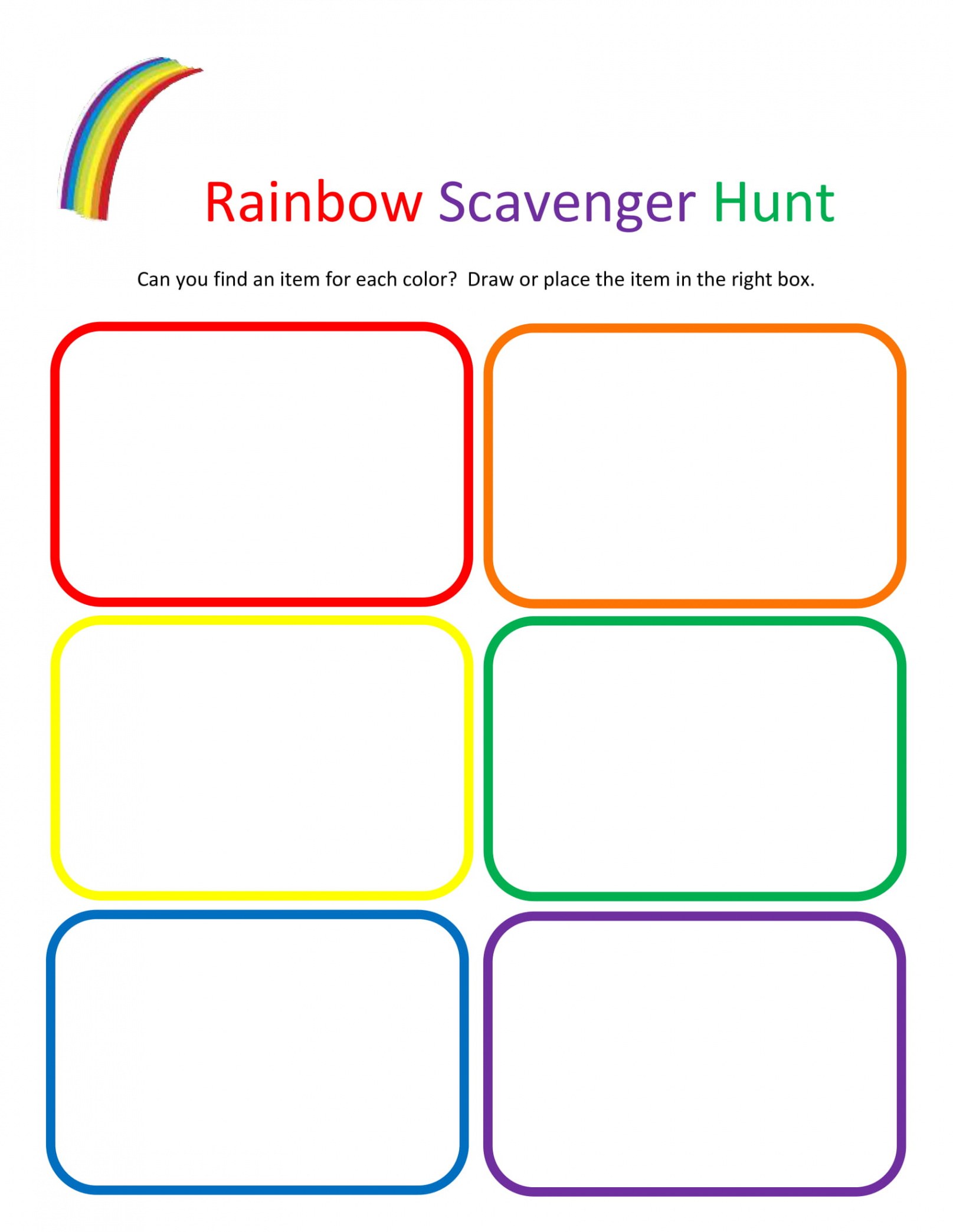 Rainbow Scavenger Hunt. TeachersMag