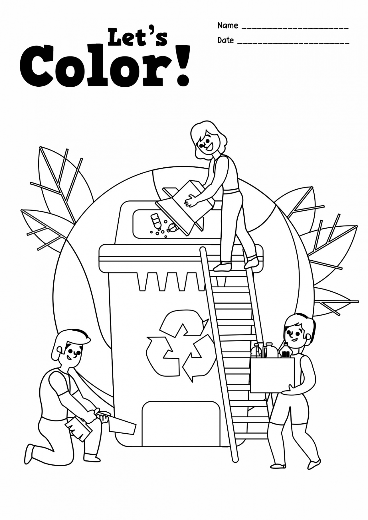 Recycling coloring pages  Brightmark