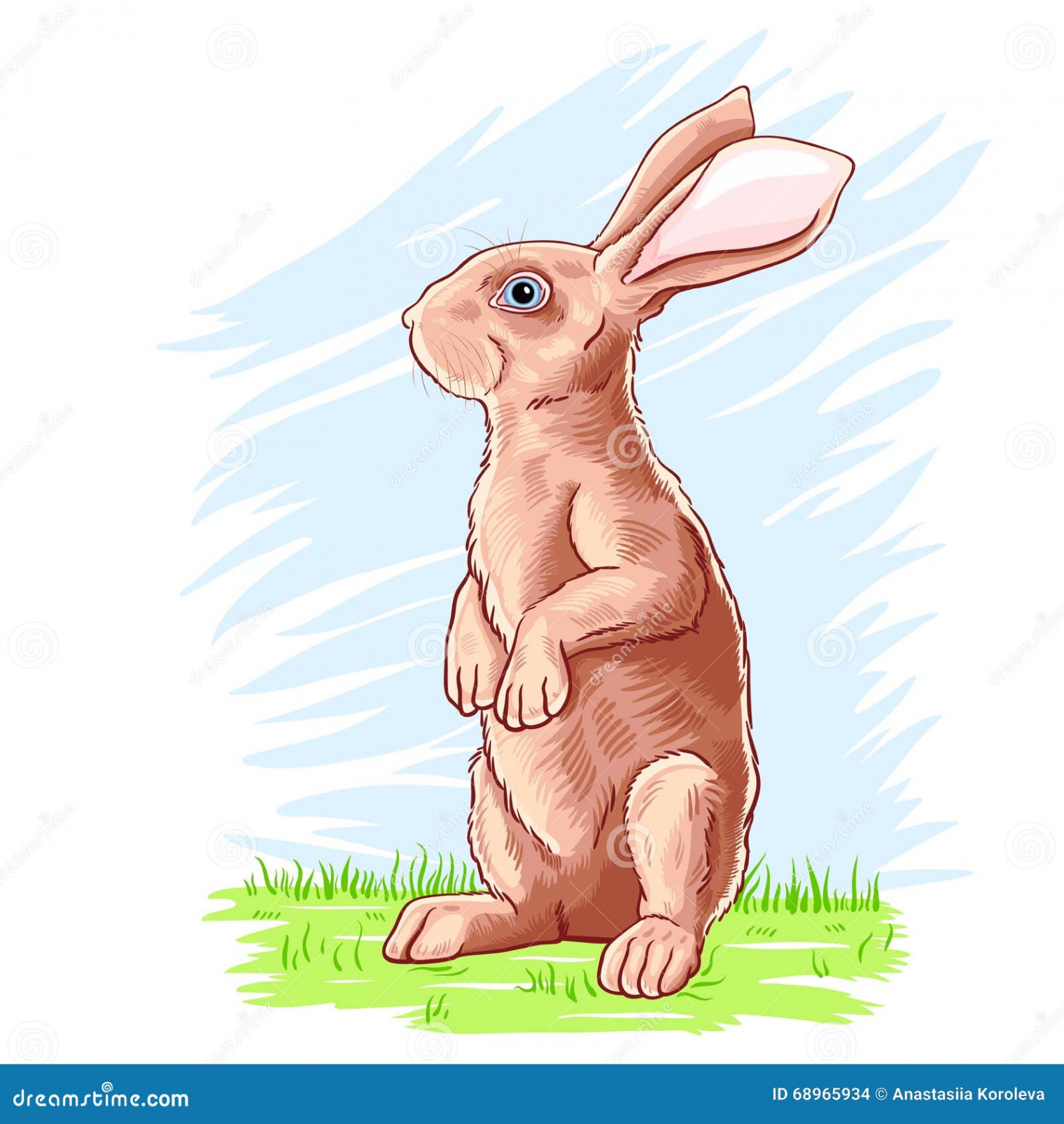 Red sitting up rabbit stock vector