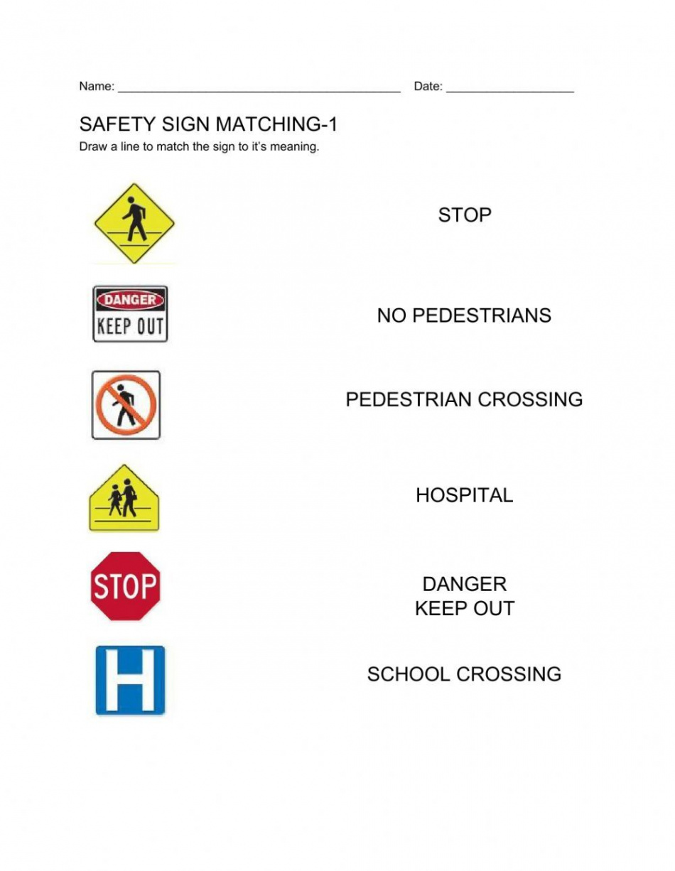 Safety signs- - Interactive worksheet  Kindergarten worksheets