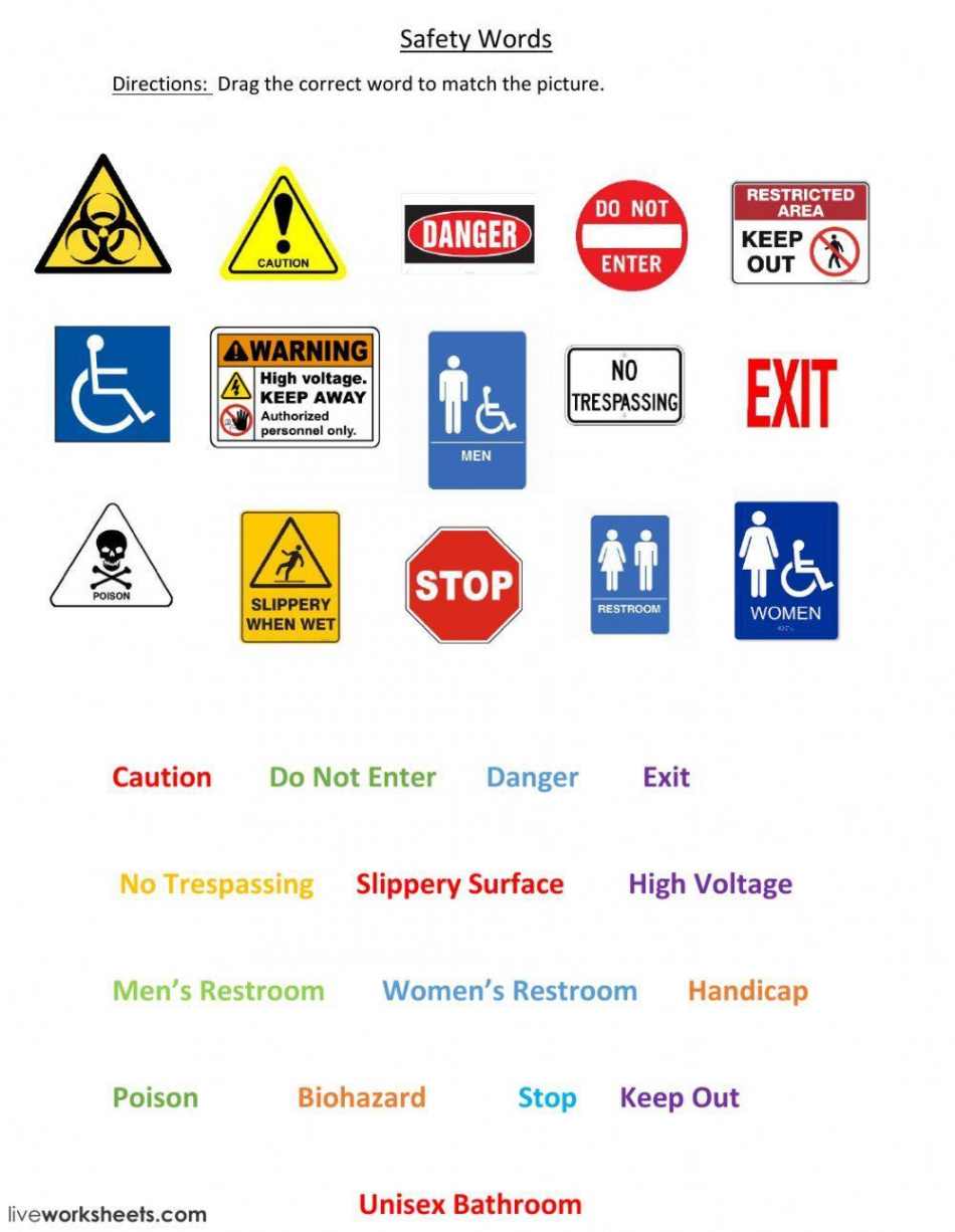 Safety Signs worksheet  Live Worksheets