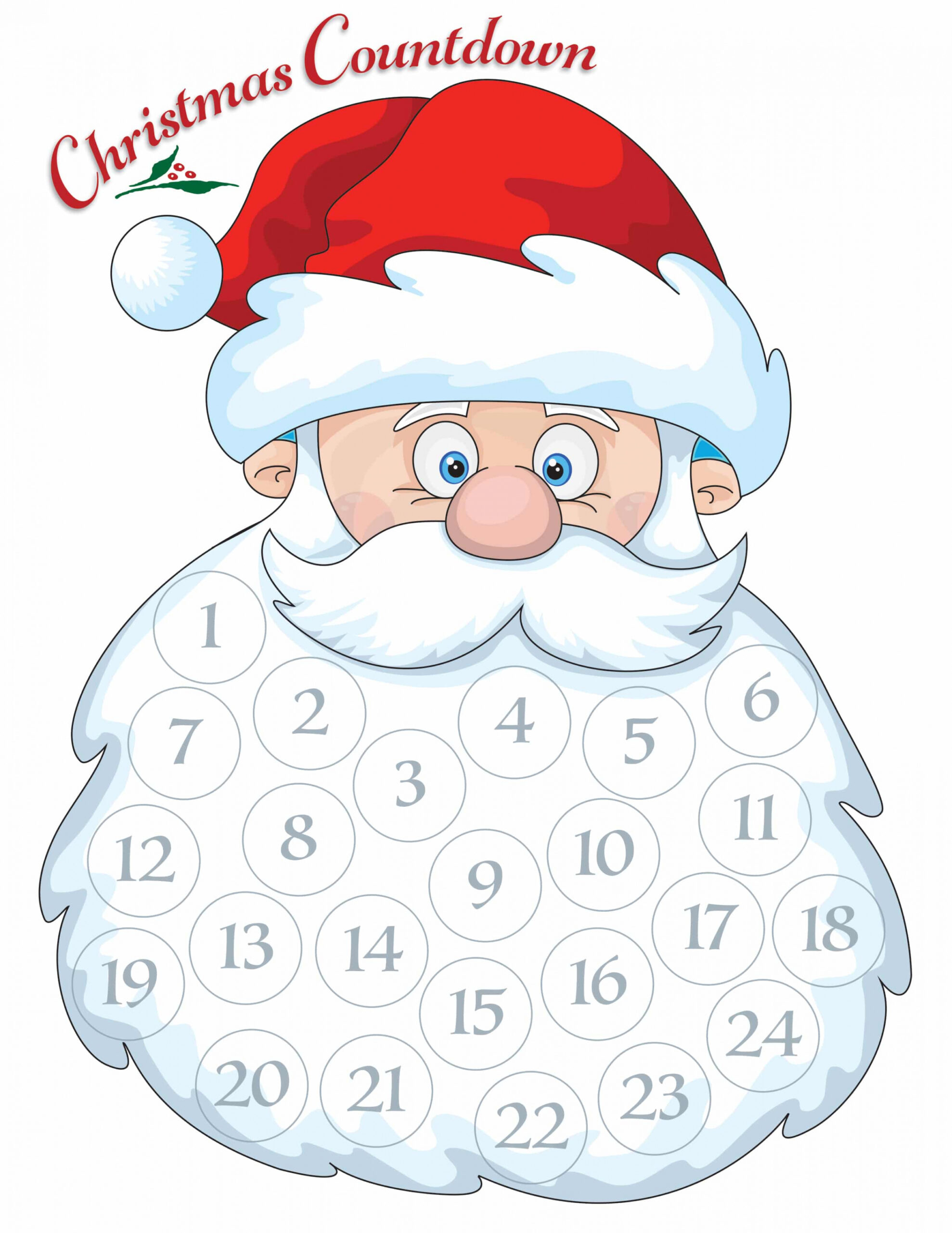 Santa Advent Calendar - Free Printable