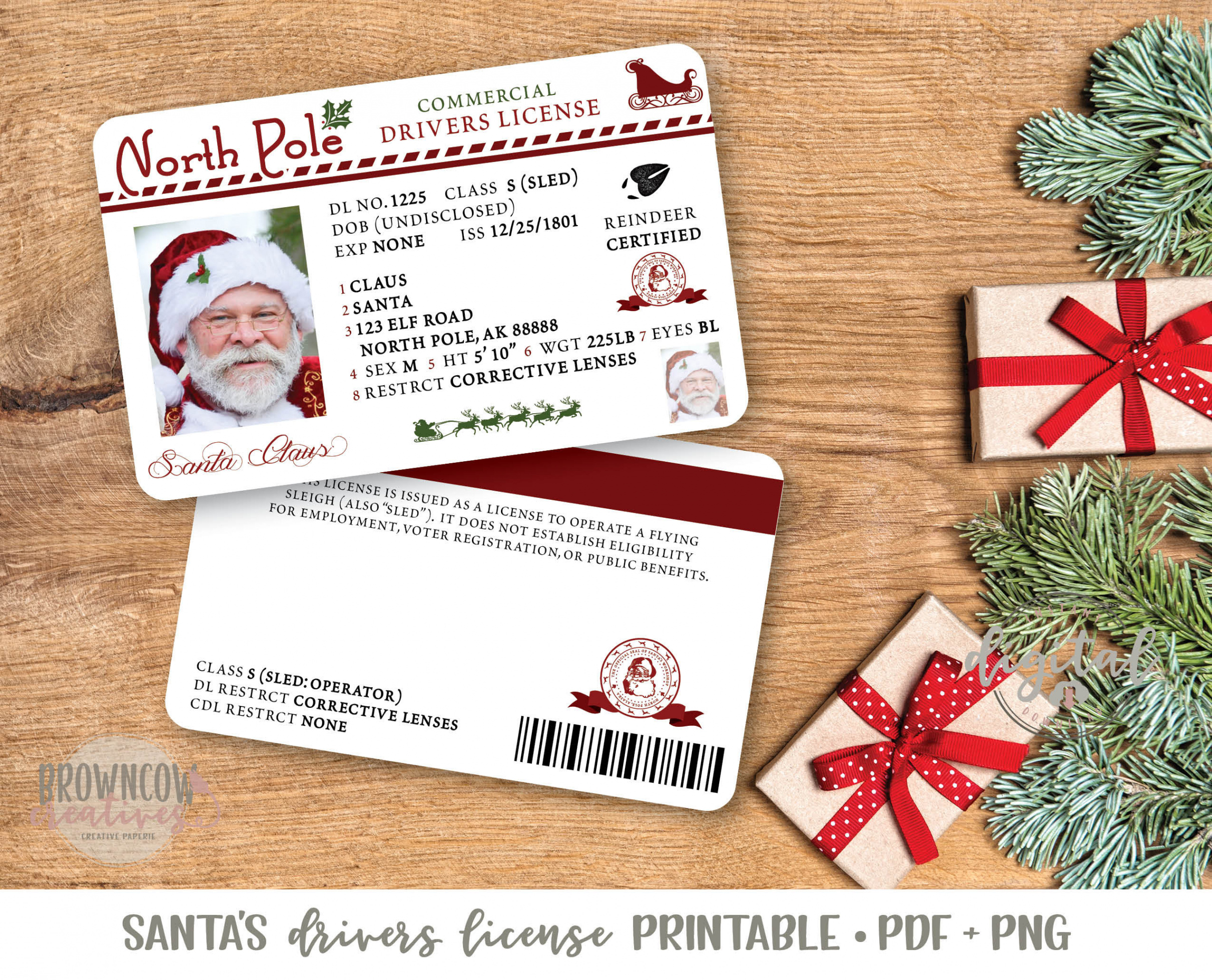 Santa Claus Drivers License PRINTABLE Santa License Printable - Etsy