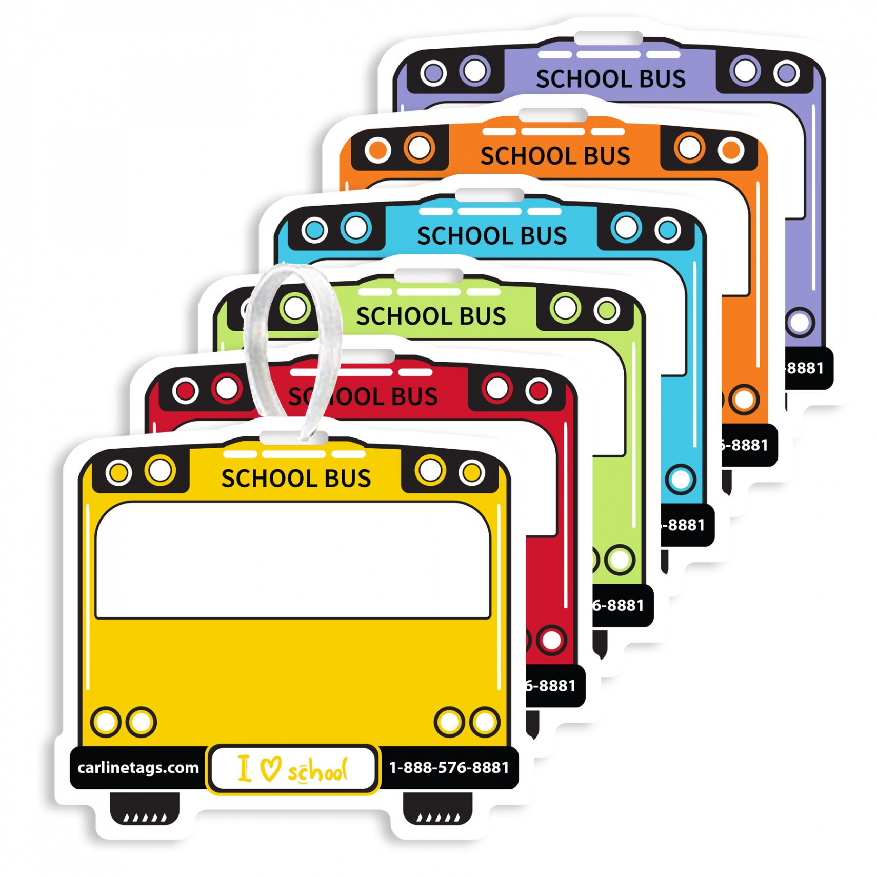 School bus Backpack Tags Attach to the backpack of the student