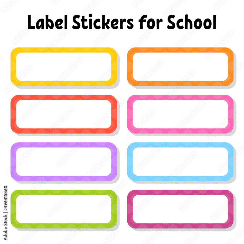 Set stickers for school. Empty template