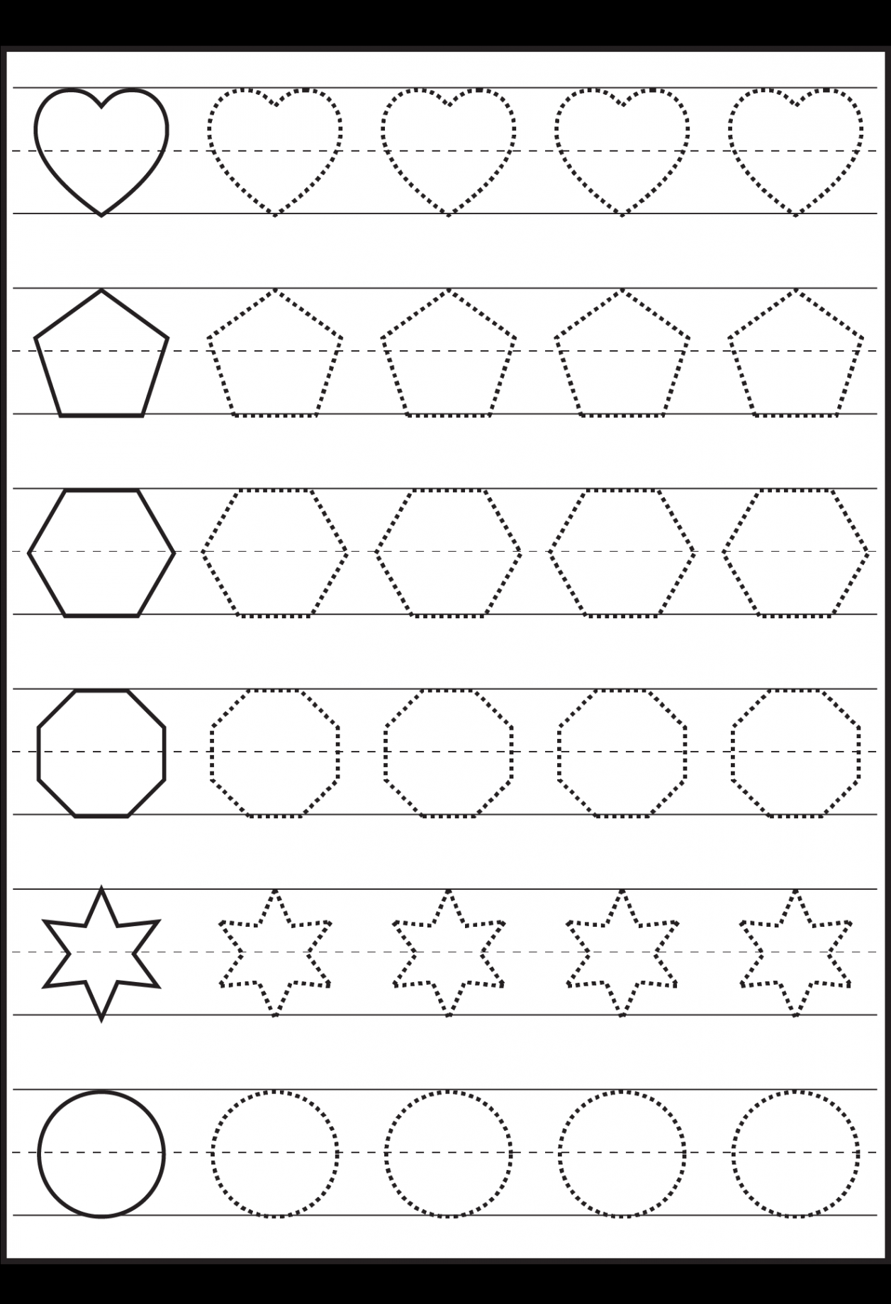 Shape tracing worksheets, Tracing worksheets preschool, Tracing