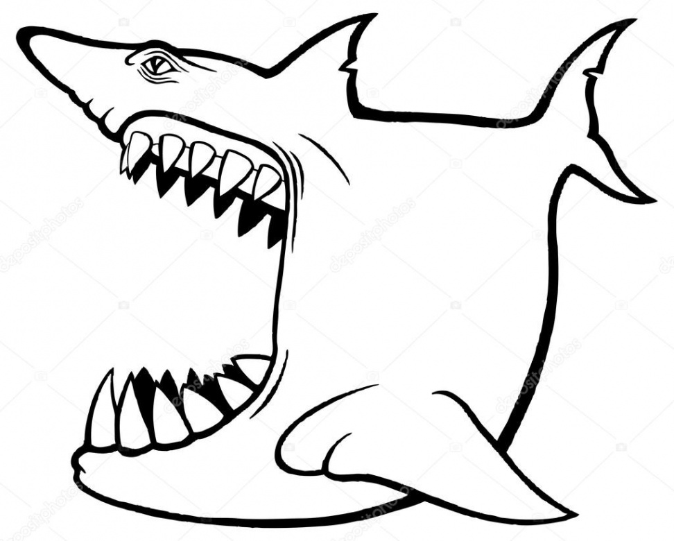 Shark with open mouth Stock Vector by ©scotferdon