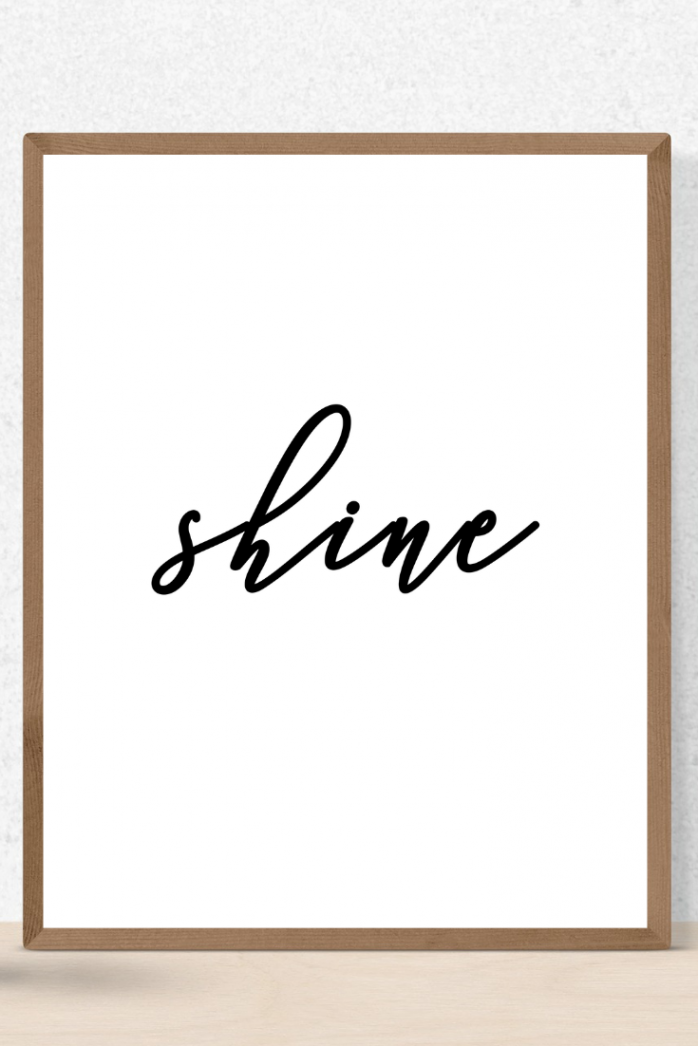 Shine • x" • Printable • Digital Download • Home Decor • Wall Art •  Black & White — Peace to the People ♥ A Hub of Inspiration for Mind, Body,  and