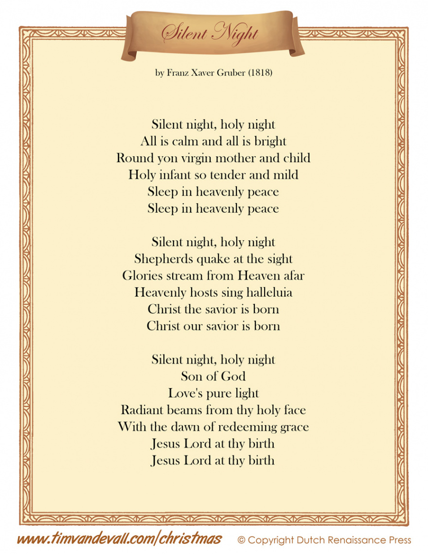 Silent Night Lyrics Printable – Tim