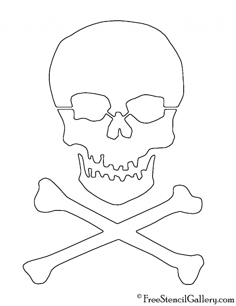 Skull and Crossbones Stencil  Free Stencil Gallery