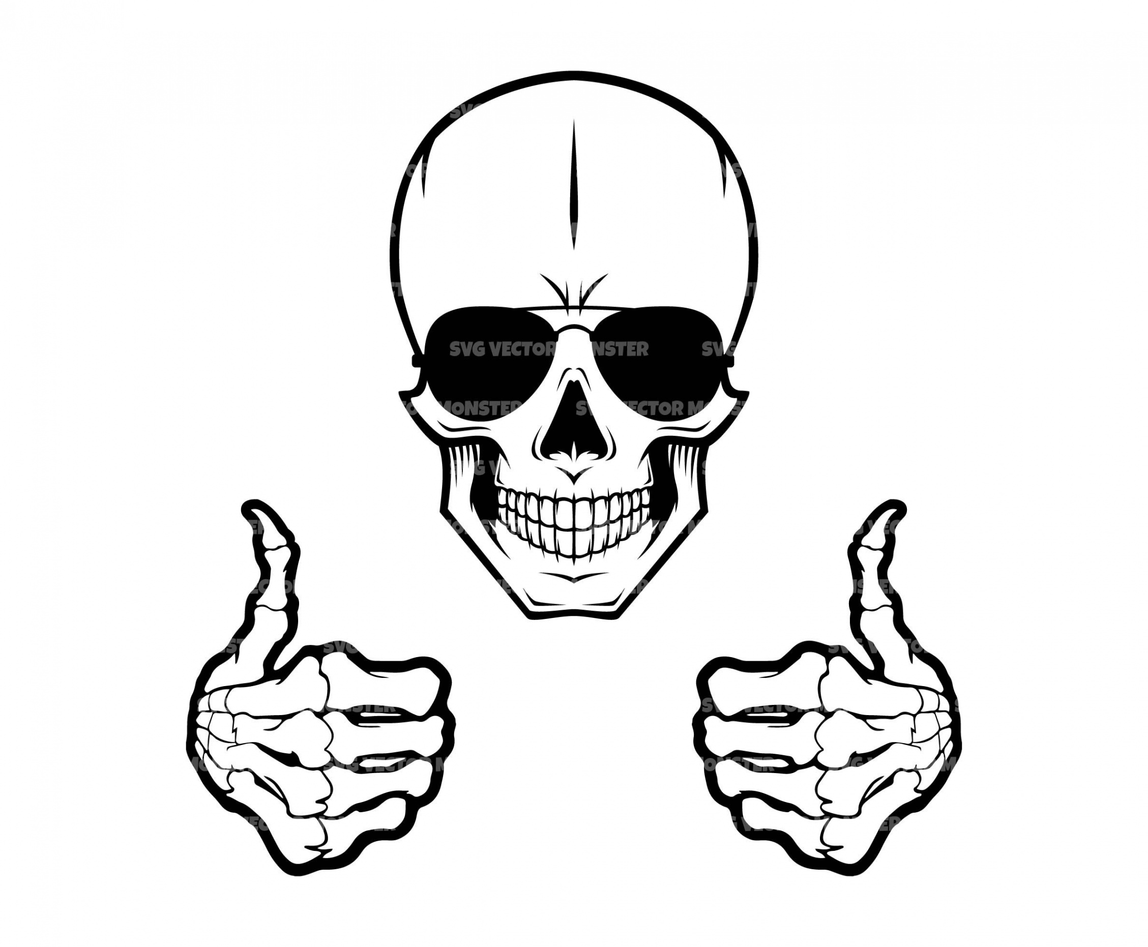 Skull Svg, Skeleton Thumbs up Svg, Awesome Svg