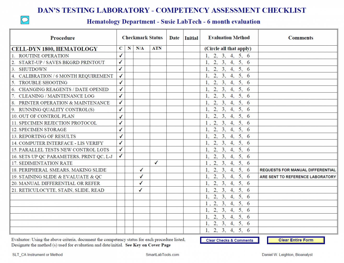 SmartLabTools  SLT_Competency Assessment Forms