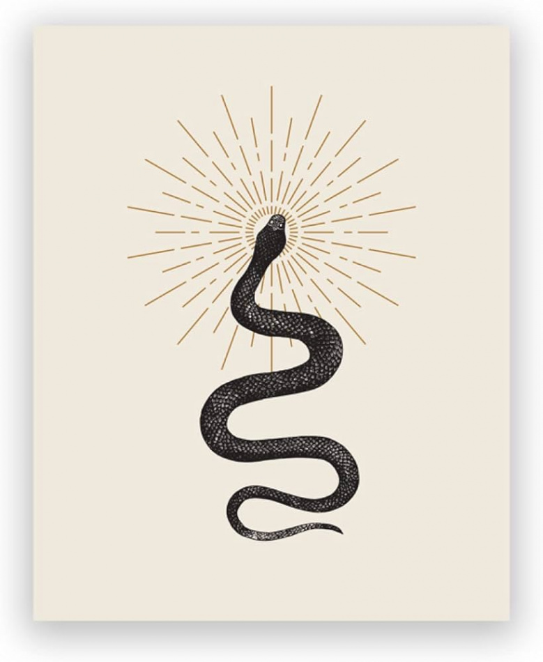 Snake Painting Print, Aesthetic Decoration, Modern Bohemian Wall