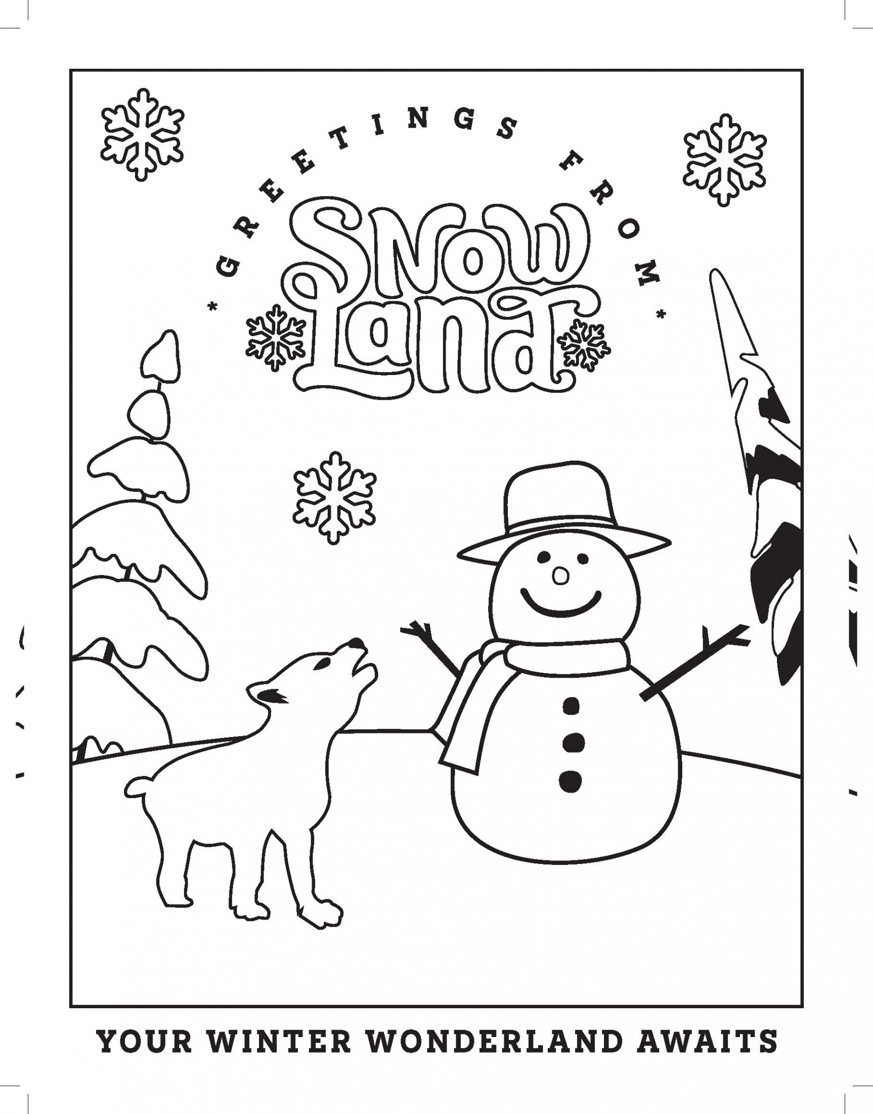 Snowland Coloring Pages - Great Wolf Lodge Family Fun