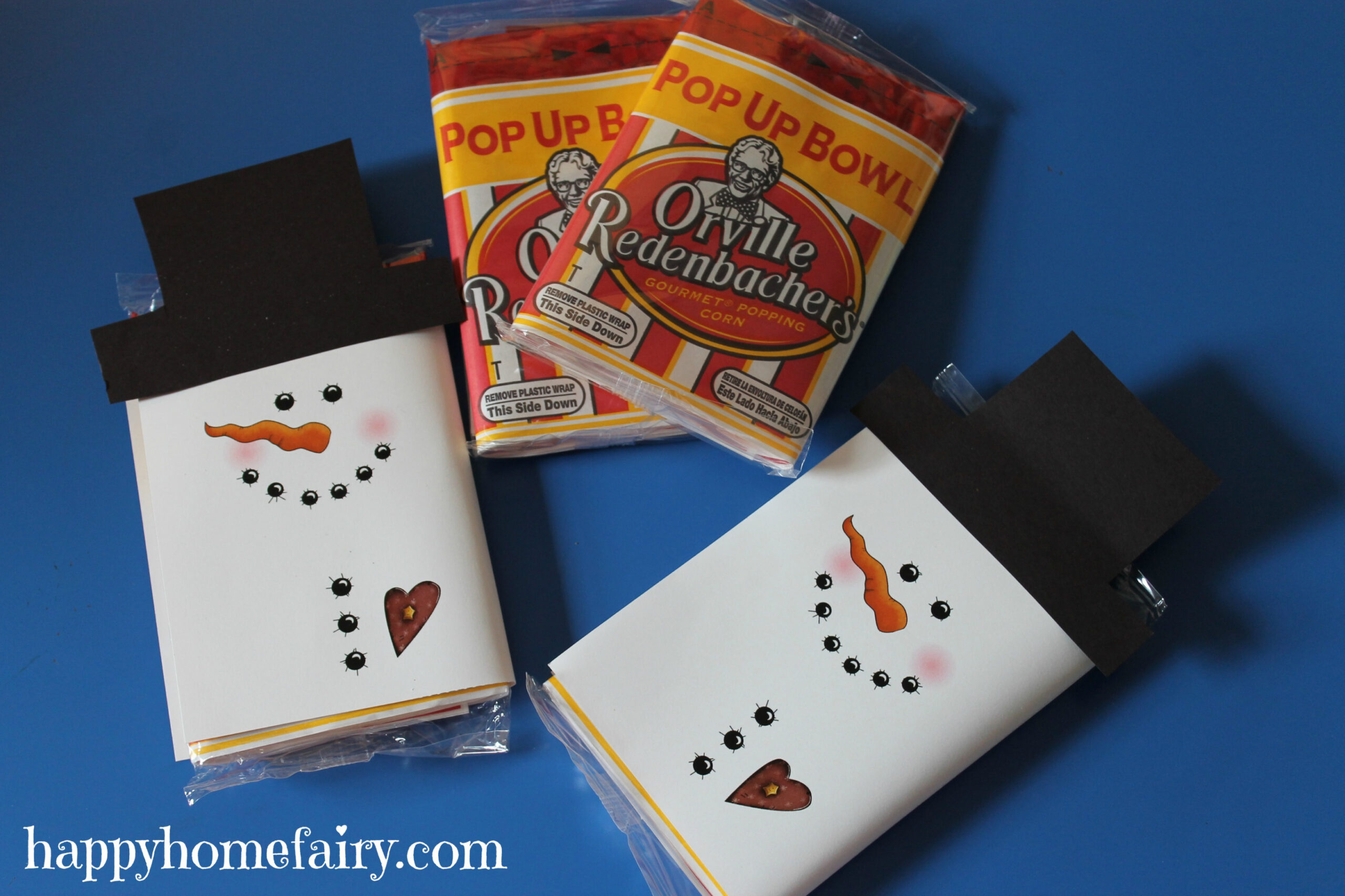 Snowman Popcorn Wrapper - FREE Printable! - Happy Home Fairy