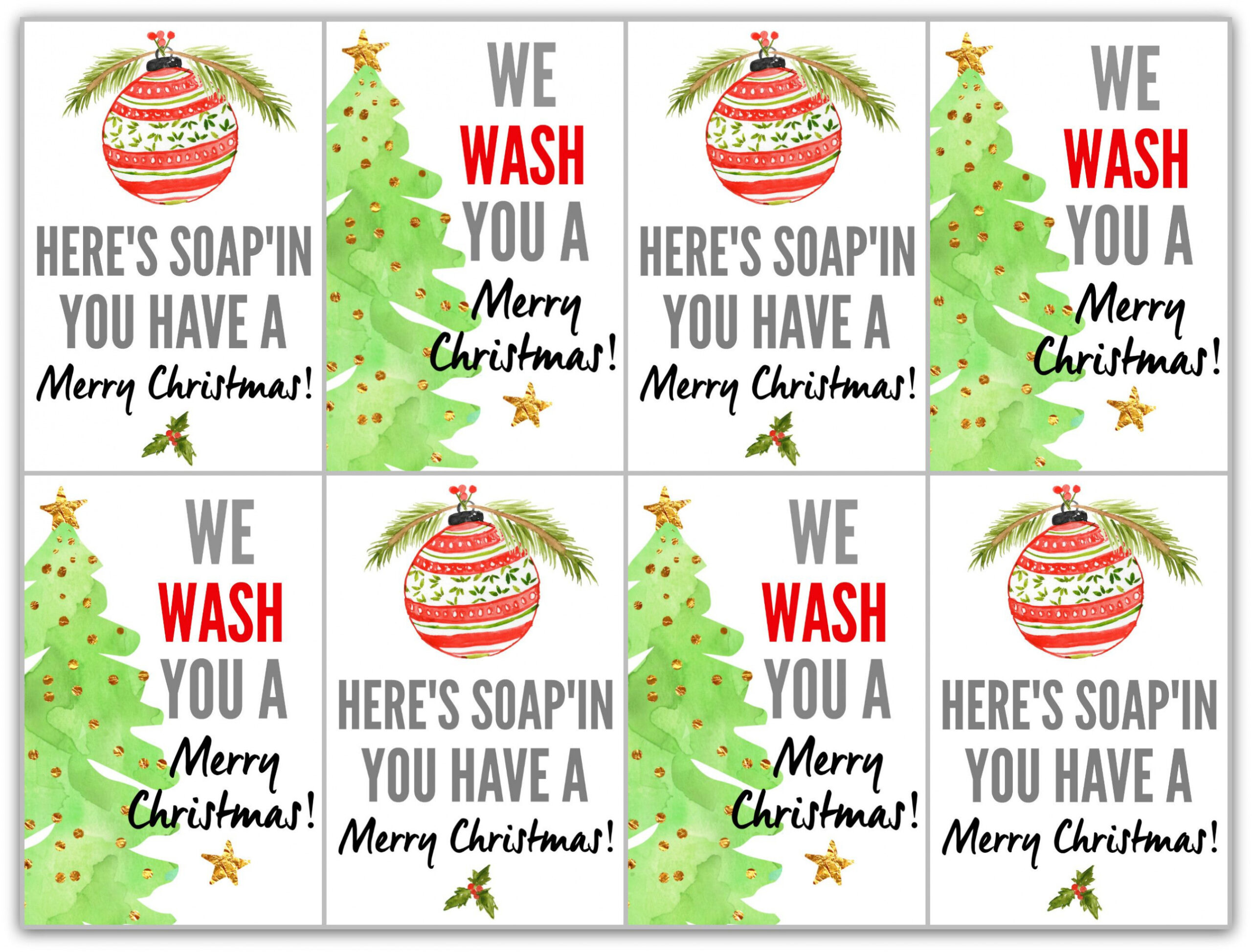 Soap Gifts with Free Printable Tags  Christmas gift tags free