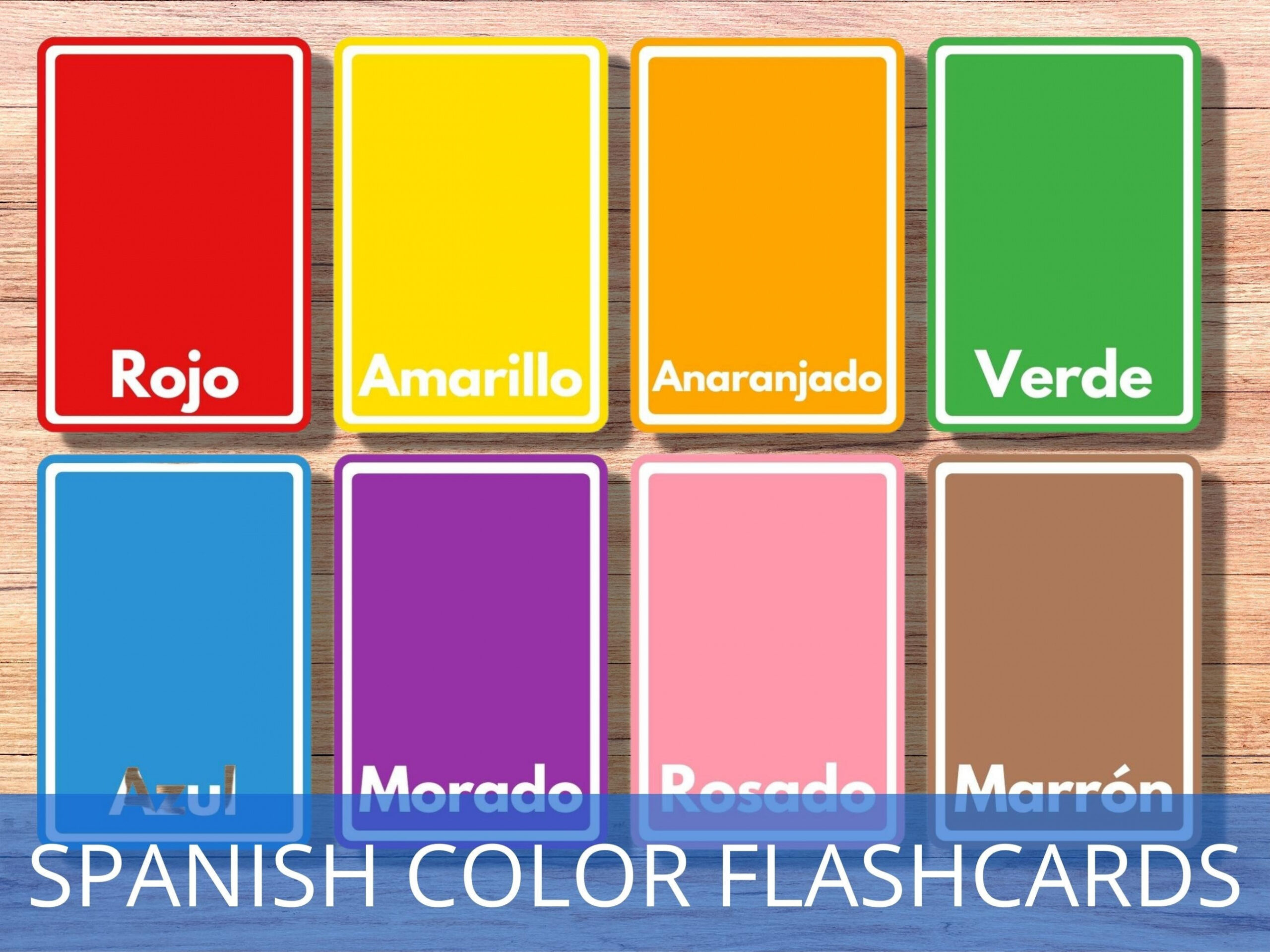 SPANISH COLORS PRINTABLE Lernkarten Grundwortschatz Spanisch - Etsy