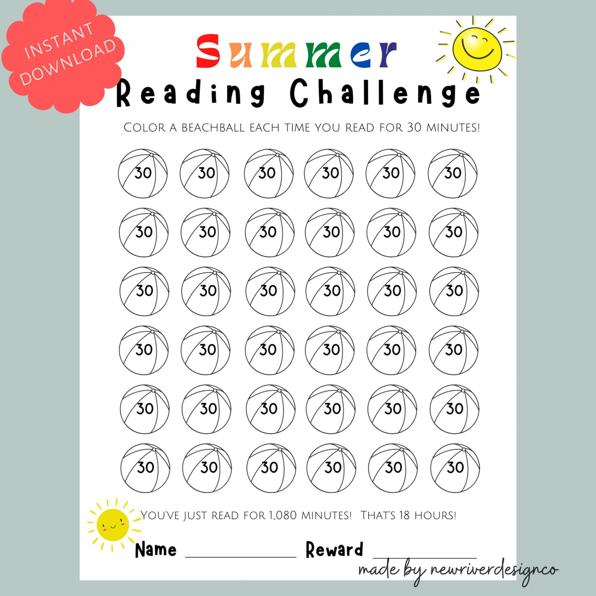 Summer Reading Log for Kids Summer Reading Challenge - Etsy Norway