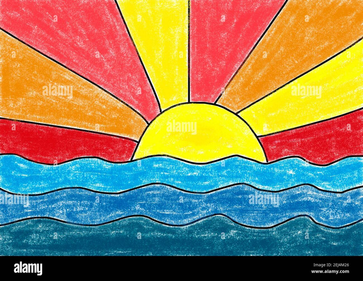 Sunset drawing hi-res stock photography and images - Alamy