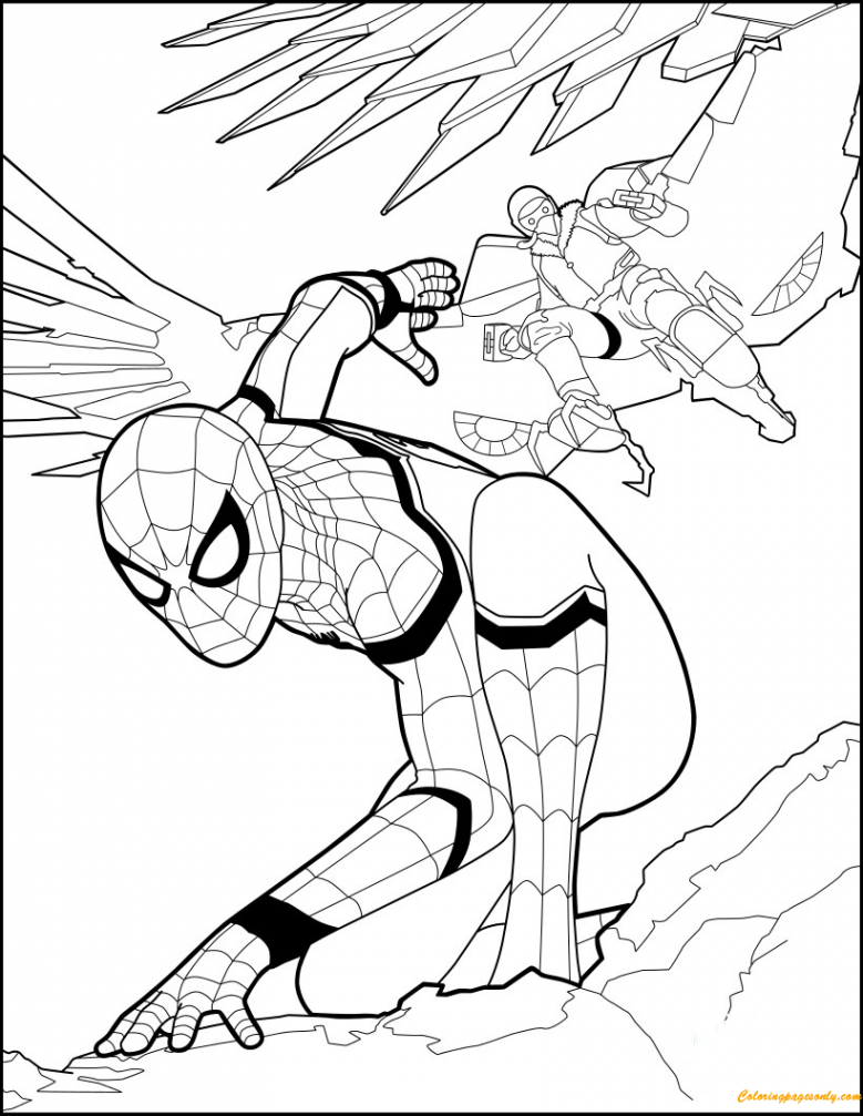 Superhero Spiderman HomeComing Coloring Page  Avengers coloring