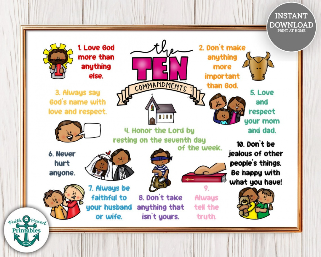Ten Commandments Printable Ten Commandments Sign  Commandments