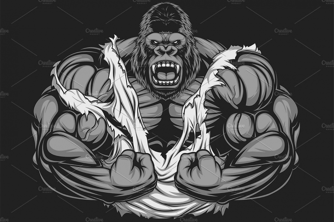 Terrible gorilla athlete  Gorillas art, Gorilla tattoo, Gorilla