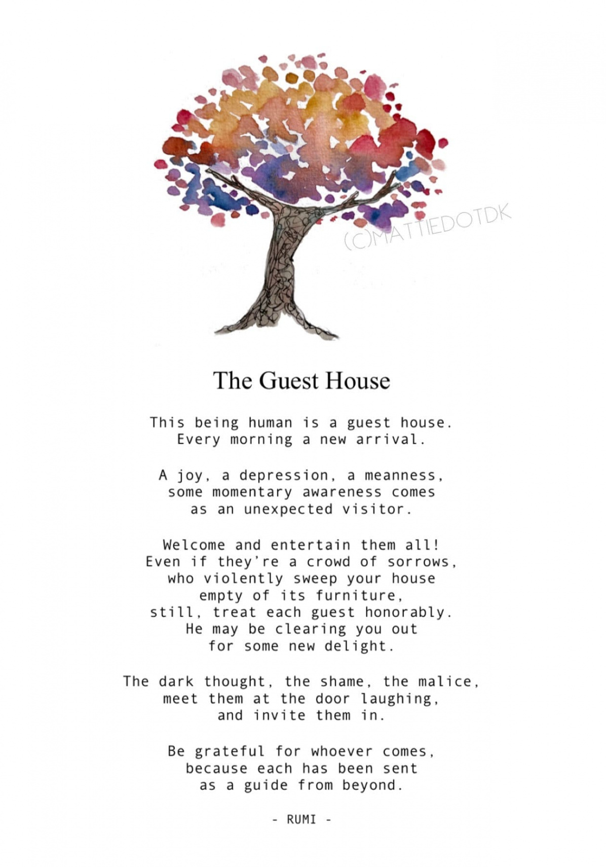 The Guest House by Rumi Instant Download Printable Everyday