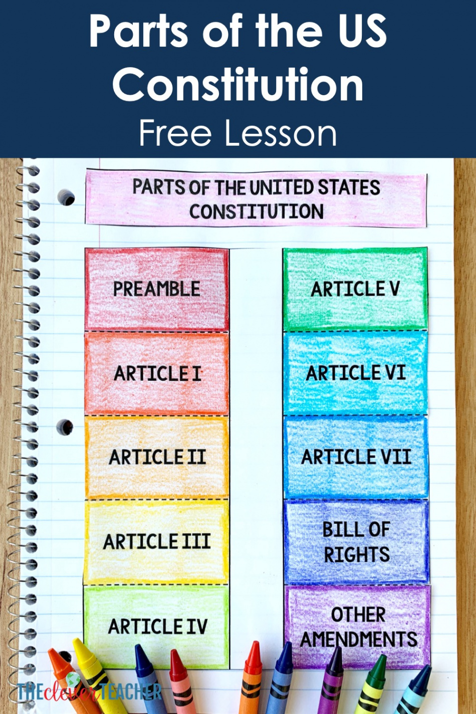 The Parts of the US Constitution (Free Lesson) - The Clever Teacher