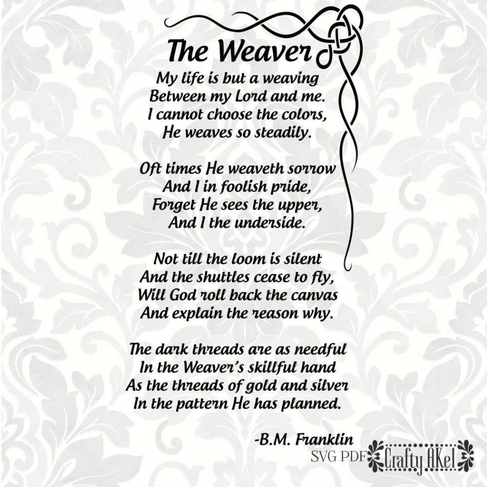 The Weaver Poem SVG, PDF, Digital File Vector Graphic - Etsy