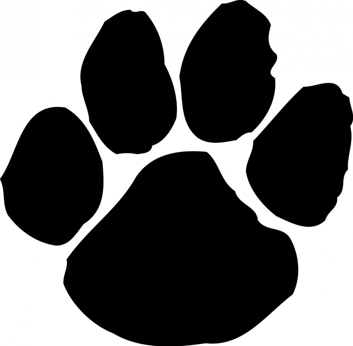 Tiger Paw Print Stencil - ClipArt Best  Dog paw print, Paw print