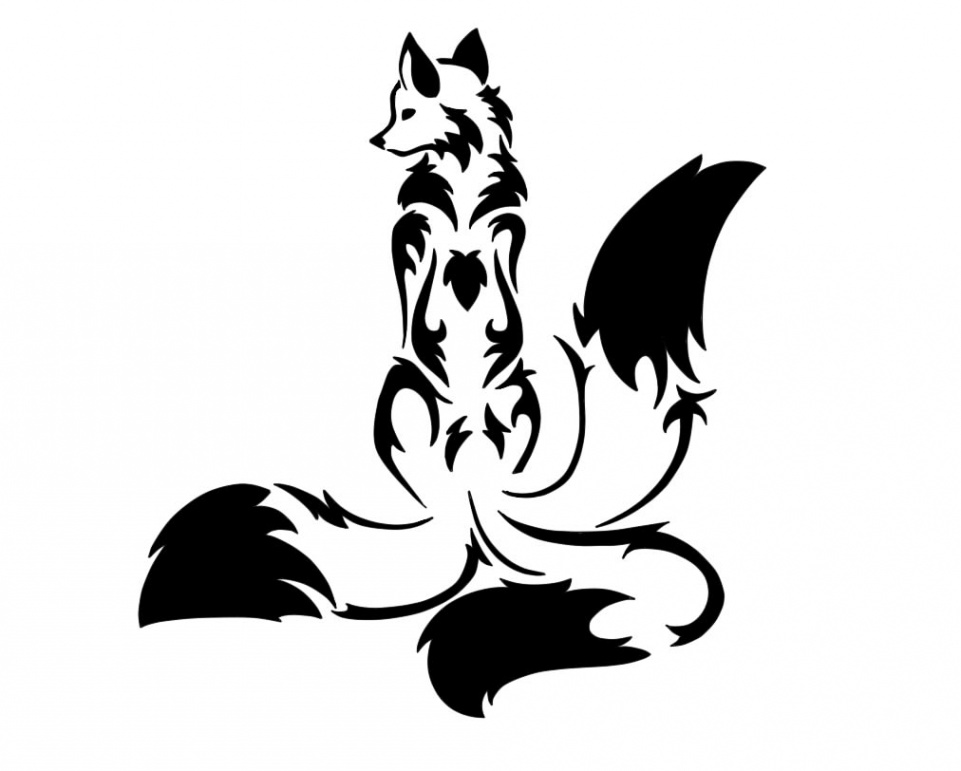 Tribal three tailed fox by omegapengwen on DeviantArt