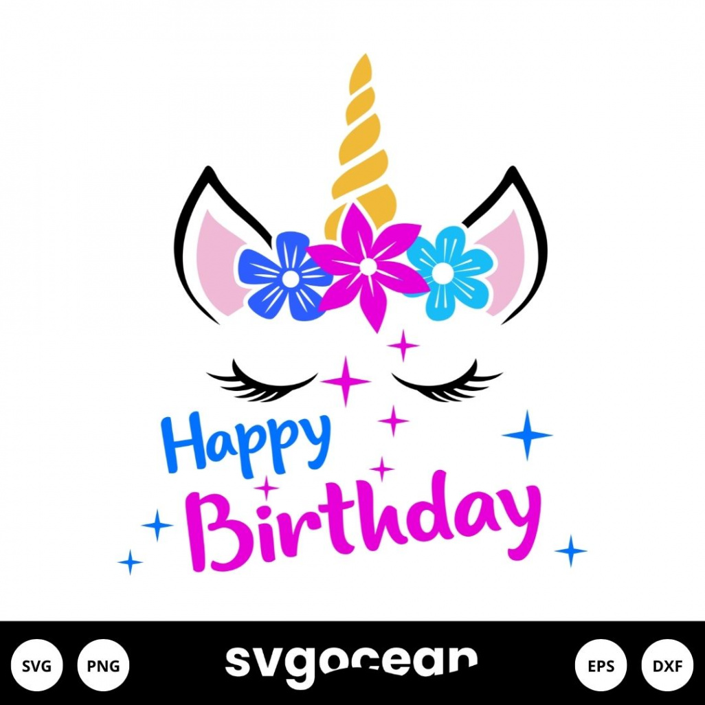 Unicorn Birthday Shirt SVG vector for instant download - Svg Ocean