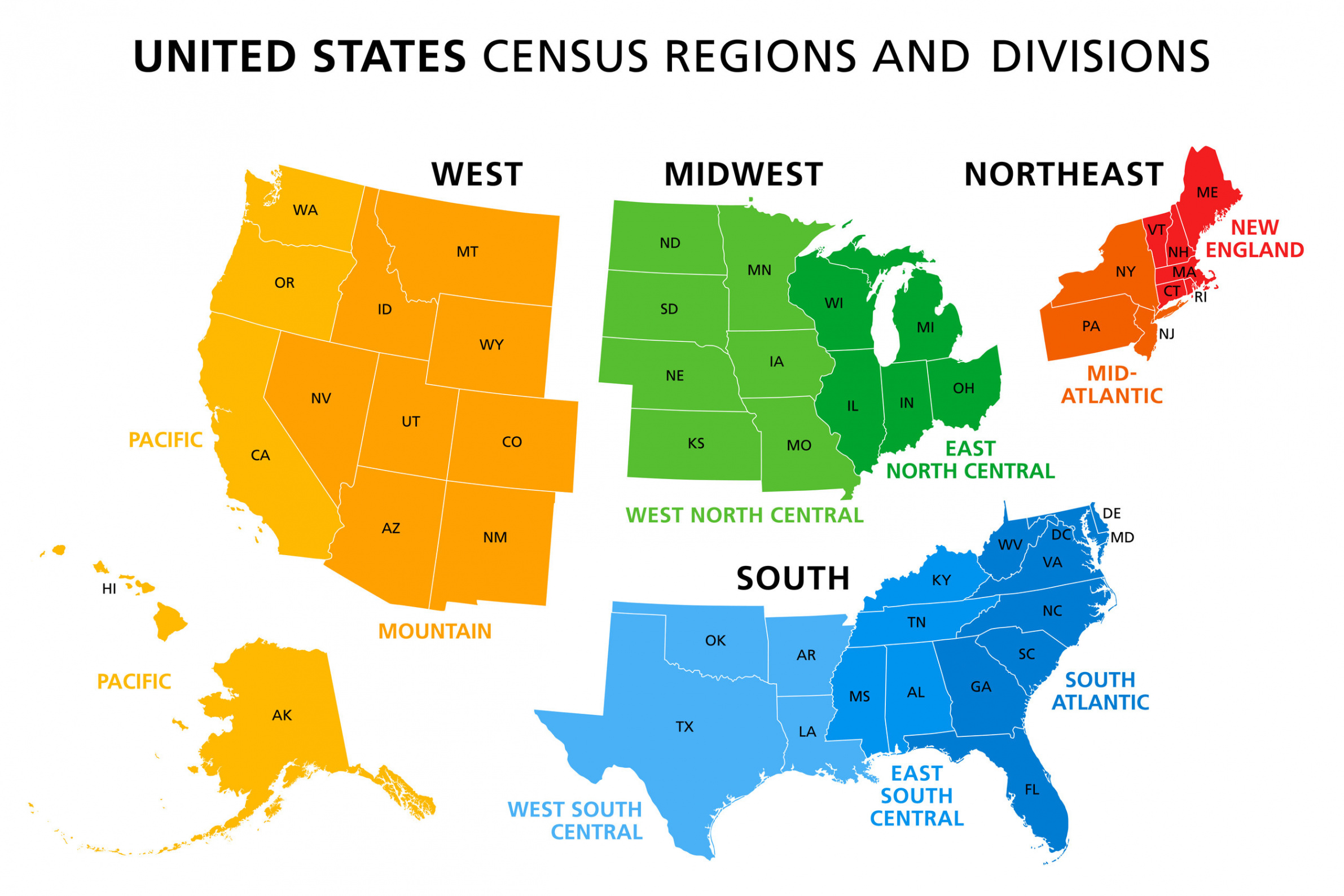 US Regions Map and Facts  Mappr