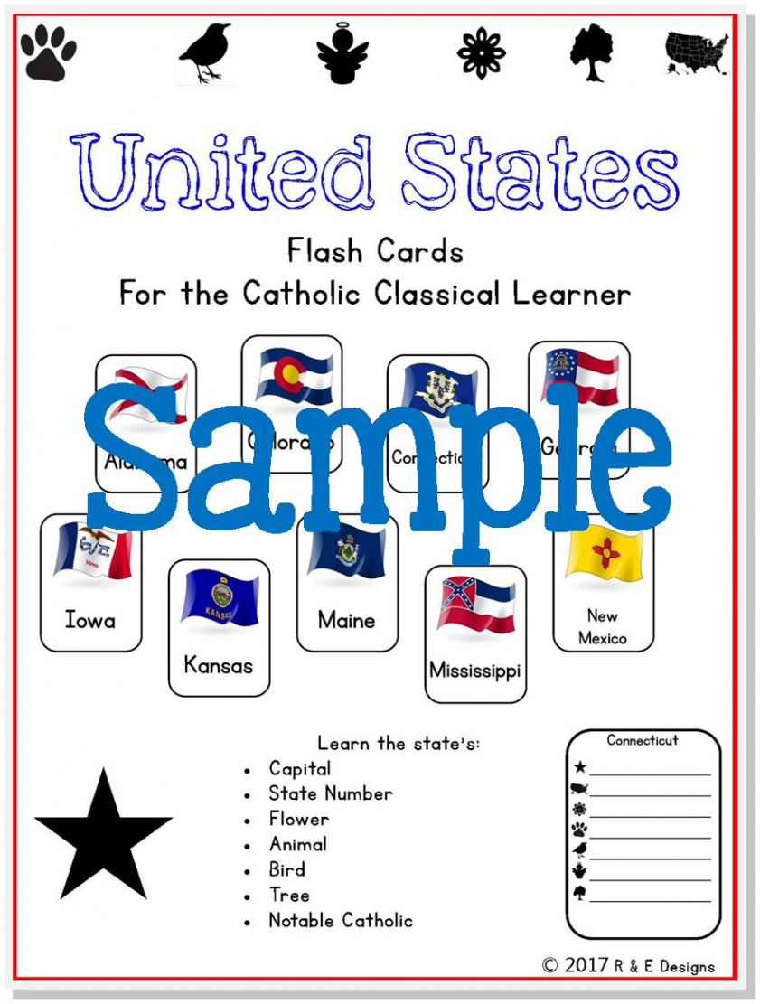 USA Geography Printable Interactive Flash Cards Downloadable PDF