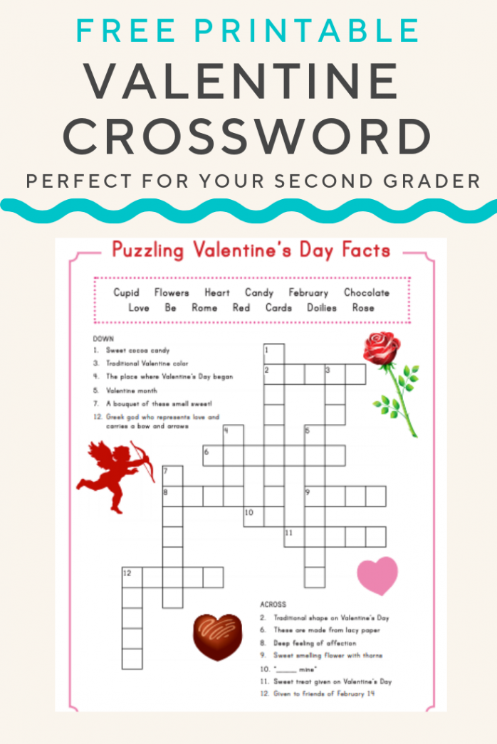 Valentine Crossword  Worksheet  Education