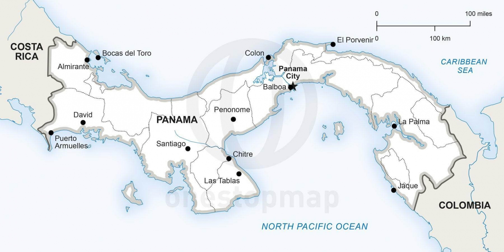 Vector Map of Panama Political  One Stop Map