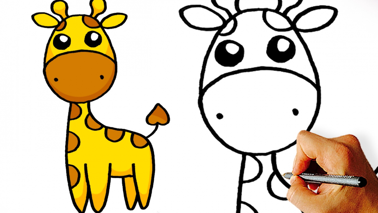 Very Easy! How to Draw Cute Cartoon Giraffe