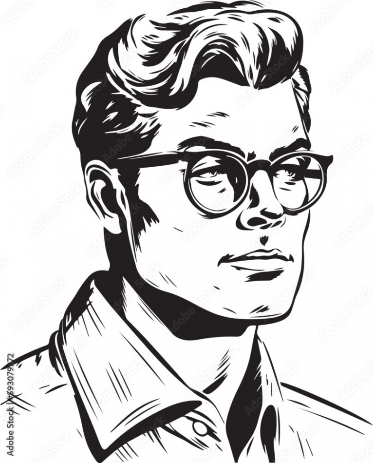 Vintage man in glasses s style young man