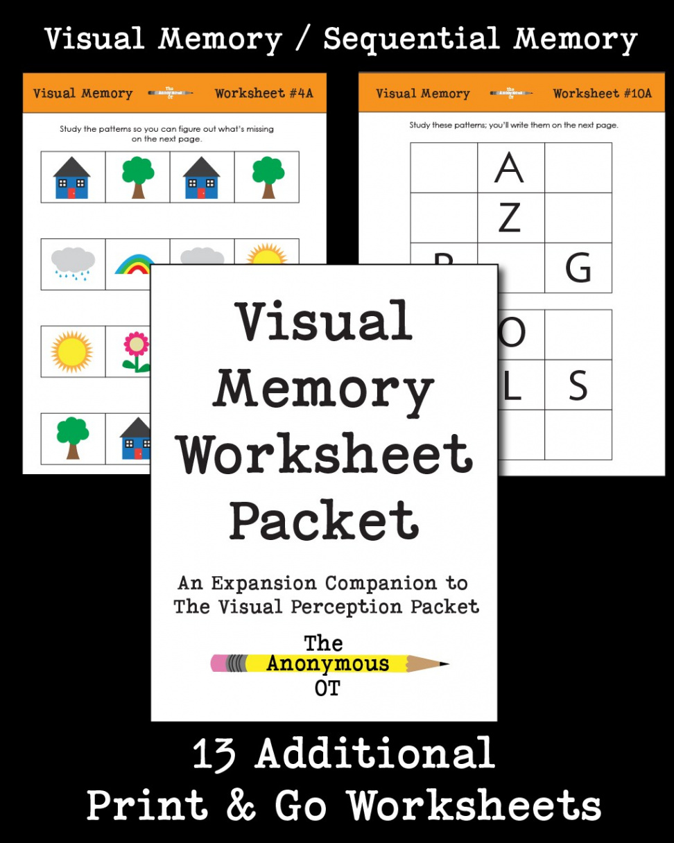 Visual Memory Worksheet Packet