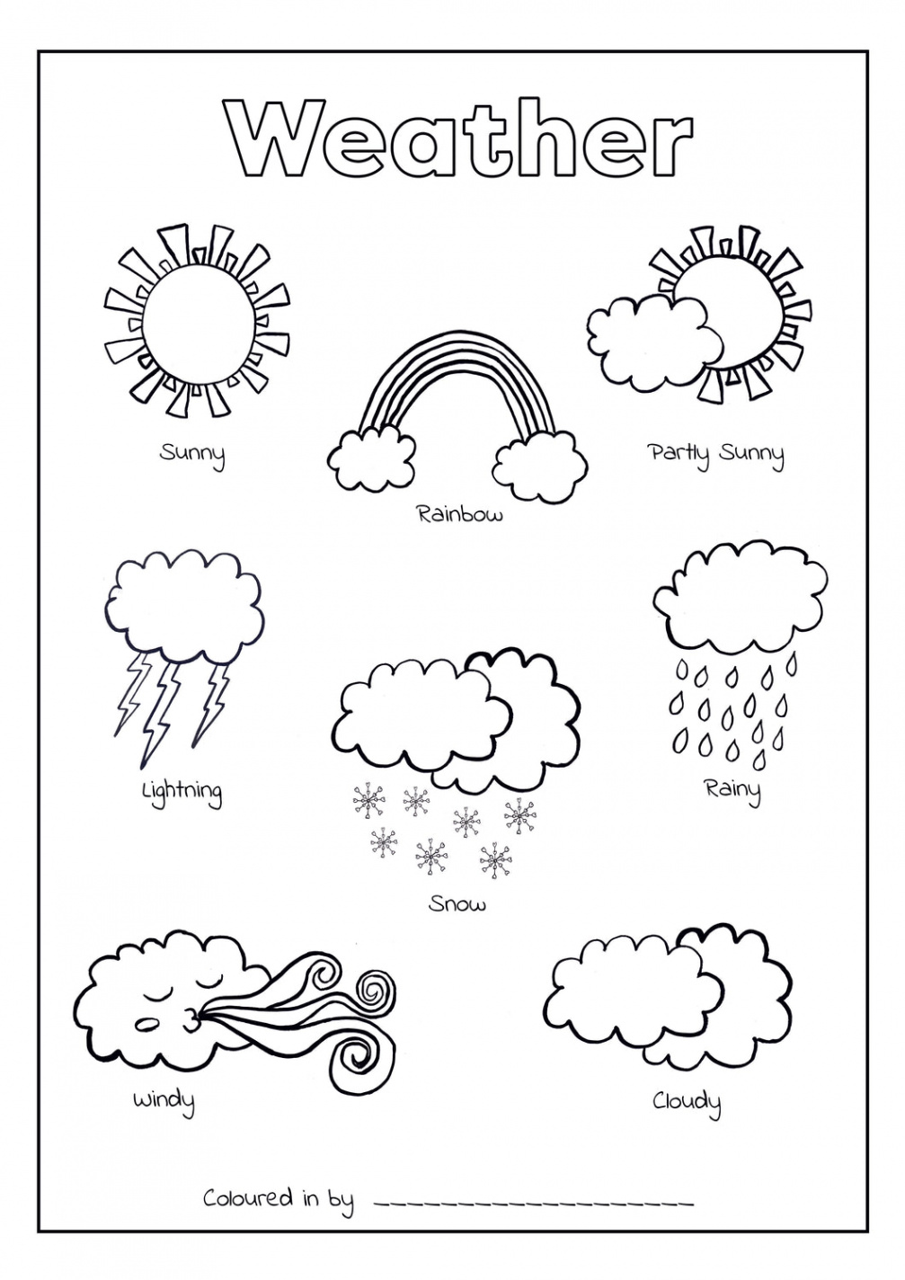 Weather Colouring Printable