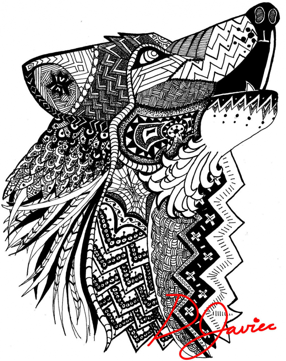 Wolf Zentangle by BeanieBearr on DeviantArt