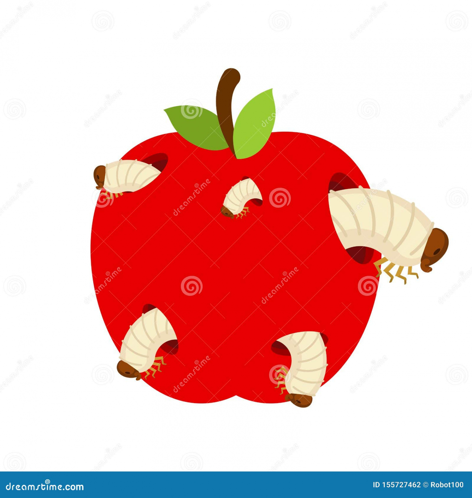 Wormy Apple Isolated