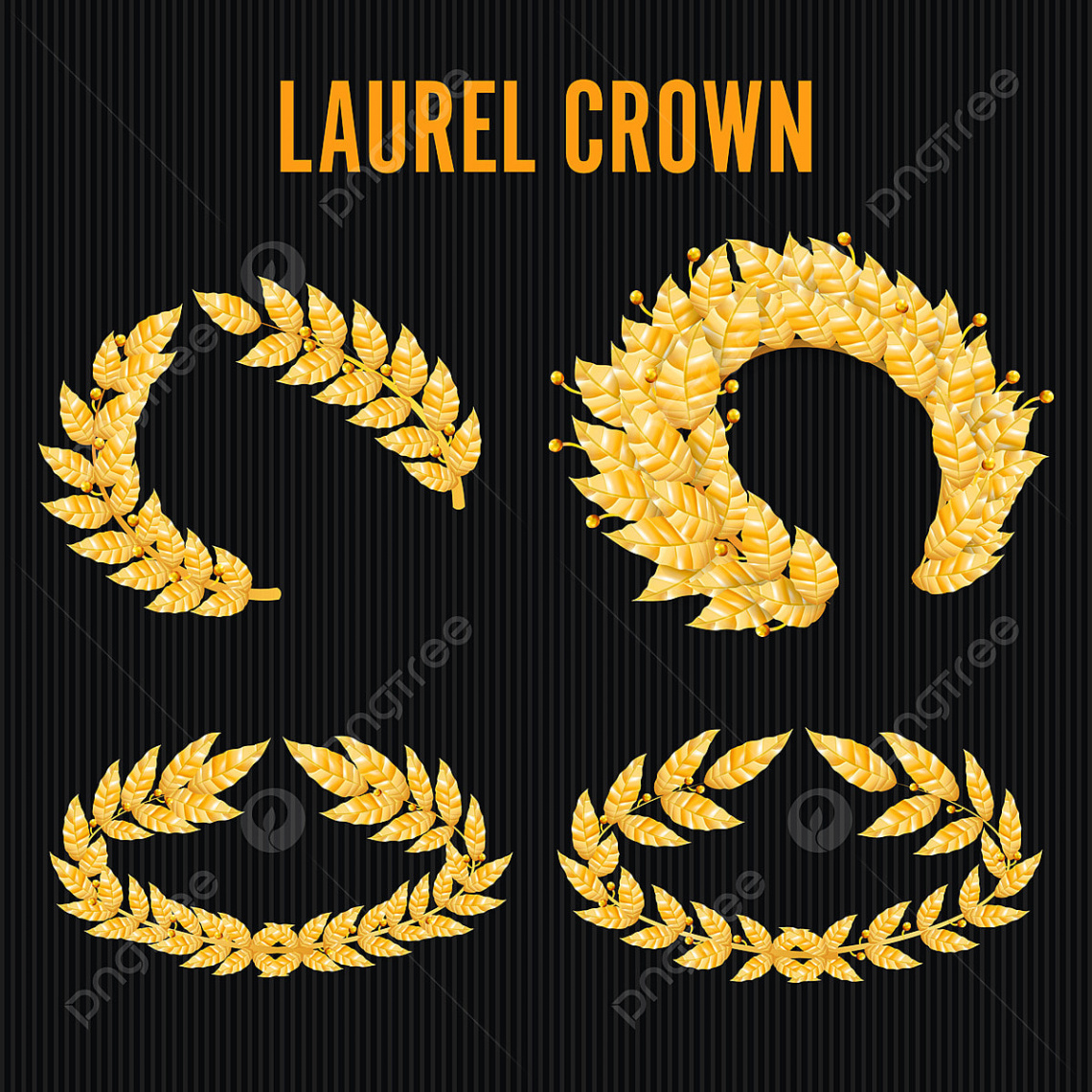 Wreath Crown Laurel Vector PNG Images, Laurel Crown Set Greek
