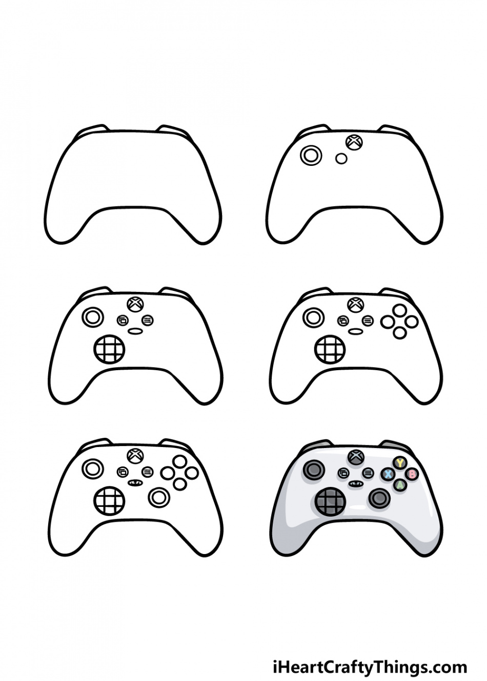 Xbox Controller Drawing - How To Draw An Xbox Controller Step By Step