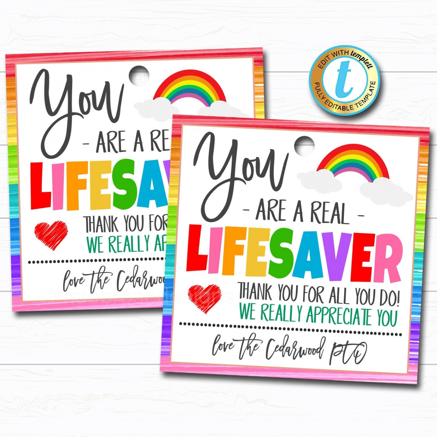 You are a Lifesaver Gift Tag  TidyLady Printables