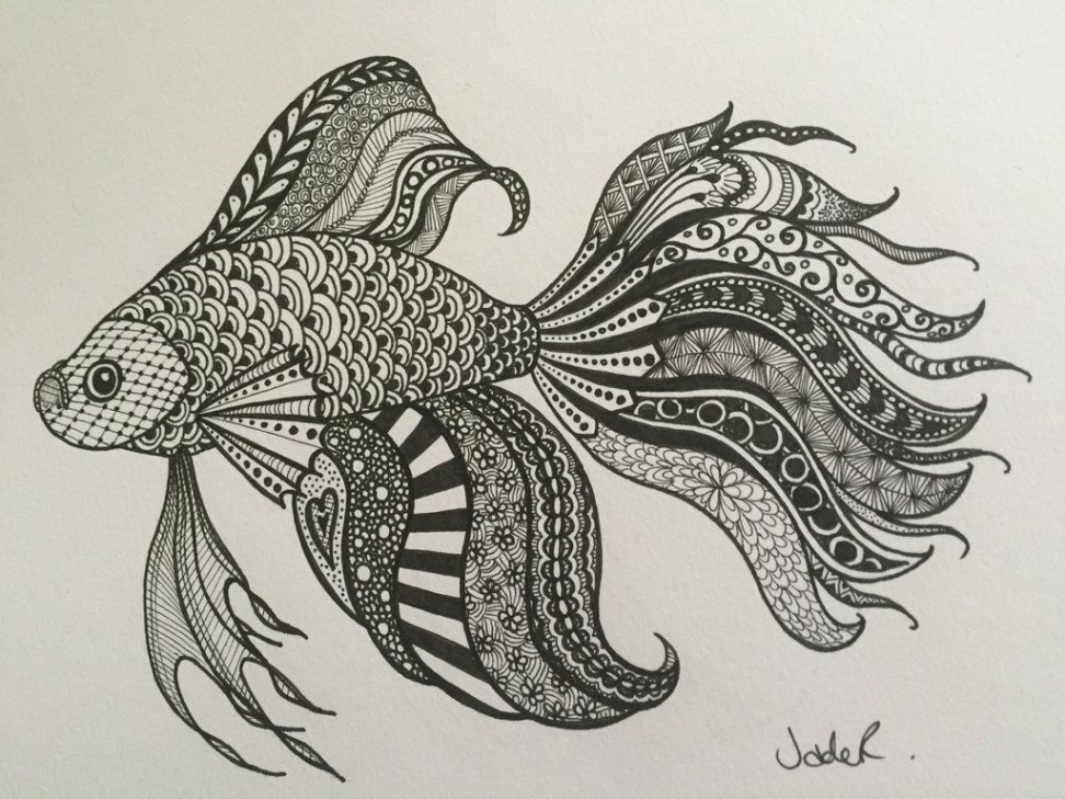 Zentangle Fighting Fish by Bulletproof.deviantart