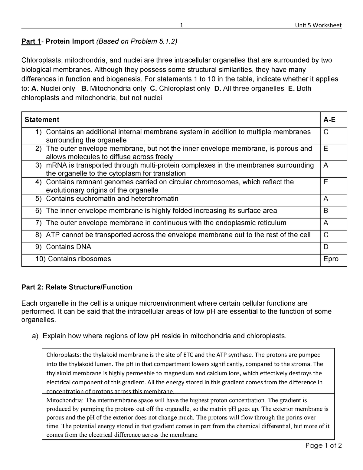 80 Printable Chloroplasts And Mitochondria Worksheet 85